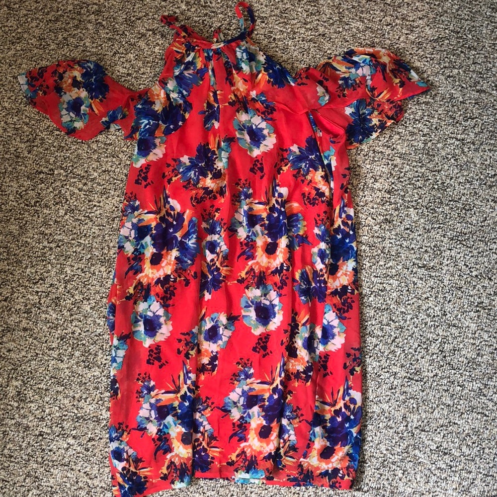 Flower off the shoulder dress